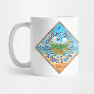 Ocracoke, Outer Banks, North Carolina Blue Crab on Beach Mug